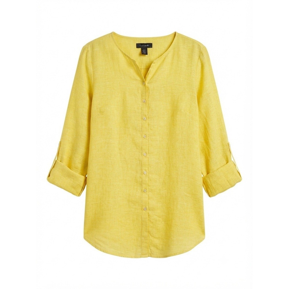 3X Womens Linen Blouse Top Plus Summer Beach Resort Lagenlook Baggy Natural